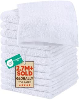 Utopia Towels White cotton washcloths (12-pack)